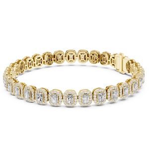 Pulsera de Tenis con Diamantes Cultivados en Laboratorio con Corte Radiante, Certificados por IGI, CVD/HPHT, de Lujo, en Oro Amarillo, Blanco o Rosa de 18 Quilates, Chapado en Rodio - Product Image 3