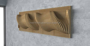 Decoración de Pared Ondulada de Madera Hecha a Mano con Diseño Art Deco y Base de Soporte Metálica Moderna, Juego de Varias Piezas para Cumpleaños y Hogar - Product Image 2