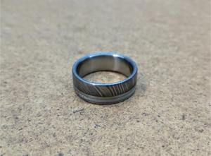 Anillo de compromiso de acero de Damasco y titanio para hombre, anillo de compromiso DIY de moda con soporte OEM, fabricante directo - Product Image 6