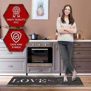 Tappeto da Cucina Floreale Oversize 20x55, Antifatica in PVC con Tecnica di Tessitura Imbottita Antiscivolo per Uso Continuo - Product Image 6