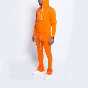 Pantalones de chándal apilados para hombre y mujer, ropa de chándal Unisex con logotipo bordado personalizado, OEM - Product Image 3