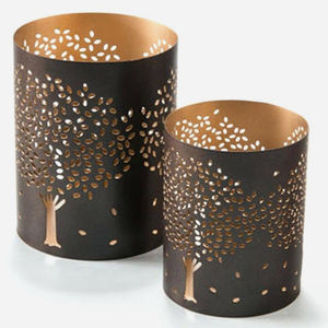 Mandala โลหะตัดผู้ถือเทียนพายุเฮอริเคน-ชุดของสาม - Product Image 2