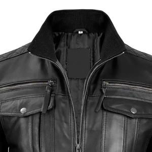 Veste élégante en cuir véritable pour hommes avec manches longues Dernière conception de haute qualité Meilleur style populaire Nouvelle veste pour hommes - Product Image 6