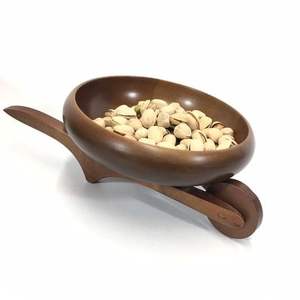 Bol à Fruits secs classique pour maison hôtel Restaurant ustensiles de cuisine vaisselle dattes bol marron couleur bois naturel fini plateau et bol - Product Image 3