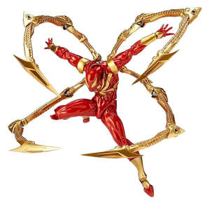 Nouvelle figurine Iron Spiderman Rouge Noir en plastique, modèle d'anime, jouet avec emballage en boîte, accessoires de personnage de dessin animé pour collection. - Product Image 1