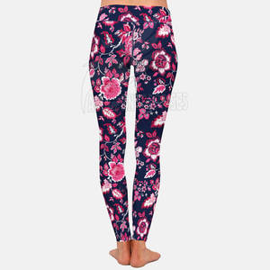 Mallas deportivas medias altas para mujer, venta al por mayor personalizada, entrenamiento de Yoga, equipo de gimnasio, invierno, sin costuras, apretado, sublimación de realce, informal - Product Image 3