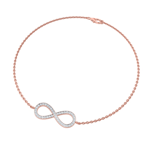 Rikhava 14K diamant délicat bracelet à breloques de mode beau pour les mariages fiançailles occasions spéciales - Product Image 1