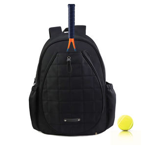 Grand sac de padel pickleball en nylon noir personnalisé pour sports de plein air sac à dos pour <span class=keywords><strong>raquette</strong></span> de tennis avec compartiment à chaussures - Product Image 1