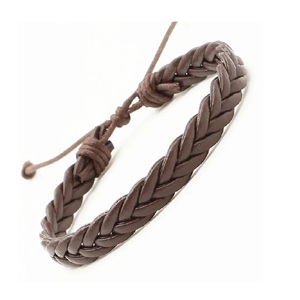 Pulsera ancha deportiva trenzada de cuero genuino Punk, brazaletes de moda para hombres y mujeres - Product Image 4