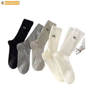 SAMAVIA femmes respirant tricoté équipage chaussettes coton Nylon Spandex mélange confortable évacuation de l'humidité quotidien décontracté corps manchette - Product Image 1