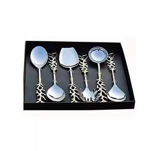 Cubiertos de acero inoxidable, cubiertos, vajilla, juego de utensilios para comer, cuchillo, tenedor, cuchara con mango de madera, juego de cubiertos hecho a mano - Product Image 2