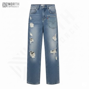 Pantalones Vaqueros Casuales de Mezclilla para Hombre, de Cintura Media, Ligeros, de Secado Rápido, con Parches Bordados Personalizados - Product Image 6