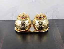 Ensemble de 2 bols et plateaux à fruits secs décoratifs pour la maison, best-seller, en aluminium fait à la main avec finition dorée, technique personnalisée - Product Image 2