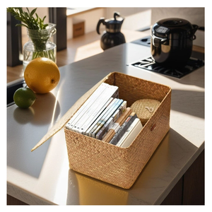 Paniers de rangement en rotin en osier faits à la main avec couvercles Design élégant de qualité supérieure polyvalent et écologique Service OEM/ODM - Product Image 4