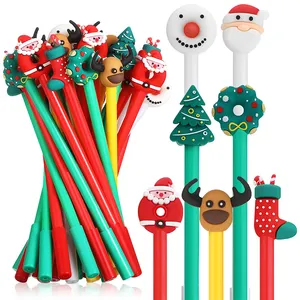 Christmas Cartoon Ink Pen 7 Christmas Character Styles Black Ink Gel Pen For School Office Kid Christmas Gift