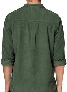 Chemises pour hommes 100% coton avec cordon respirant et anti-rétrécissement Chemises de travail décontractées ODM teintes unies Méthode de tissage tricoté - Product Image 3