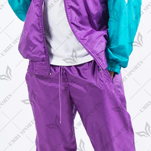 ชุดวอร์มสีน้ำเงินอมเขียวสีม่วงชุดวอร์มสไตล์90S ของผู้ชายชุดวอร์มฮิปฮอปสตรีทแวร์แฟชั่นชุดกีฬา - Product Image 3