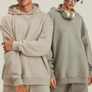 Sweat à capuche personnalisé unisexe de haute qualité Texte imprimé personnalisé Vêtements de travail solides Top Hiver Cadeau Techniques teintées en couleur unie Vente en gros - Product Image 2