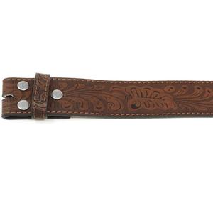 Sangle de ceinture sculptée à la main en cuir occidental de qualité supérieure pour hommes et femmes avec fermeture à bouton-pression pour boucle - Product Image 2