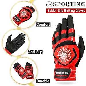 Guantes de bateo de béisbol de cuero personalizados Pro Grip, ligero y duradero para hombres, mujeres, tallas para jóvenes - Product Image 5