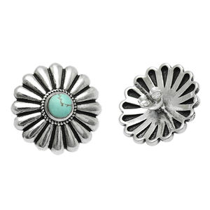 Hot Selling Good Quality 925 Sterling Silver Natural Blue <b>Turquoise</b> Gemstone Flower Shape <b>Earrings</b> December Birthstone Jewelry - Product Image 1