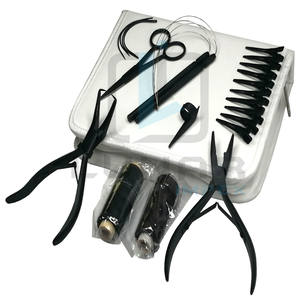 Kit de herramientas de extensión de cabello al por mayor de fábrica para juego de accesorios de alicates de peluquería de calidad profesional con etiquetado de marca personalizado - Product Image 1