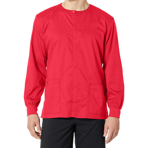 Blouse médicale personnalisée en tissu sergé uni Spandex/Polyester, design tendance, sans couture, pour infirmières et médecins - Product Image 1