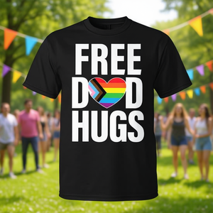 Camiseta Arcoíris LGBTQ para Papá, Camiseta Promocional del Mes del Orgullo Gay con Abrazos - Product Image 3