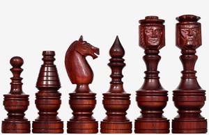 Piezas de Ajedrez de Lujo Talladas en Estilo Tradicional del Norte, Rey y Reina con Rostro de Rosa, Madera de Palisandro y Boj, Rey de 5.1 Pulgadas - Product Image 5