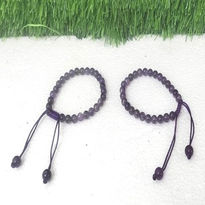Gemstone Adjustable Agate <b>Bracelets</b> 6mm Natural Amethyst <b>Crystal</b> Beads Carved Semi-Precious Stone Gems Love Style Cotton Crafts - Product Image 4