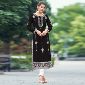 Lucknow นักออกแบบแฟชั่นยาวสั้นนักออกแบบตัดเย็บ Kurti พร้อมกางเกงยีนส์สวม Kurtis แฟนซี - Product Image 4