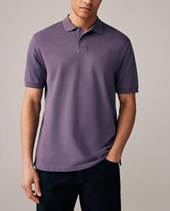 Camiseta Polo de Manga Corta para Hombre, Logotipo Personalizado, Camiseta con Patrón Sólido, Tela de Lona, Base de Algodón Peinado Liso con Solapas - Product Image 1