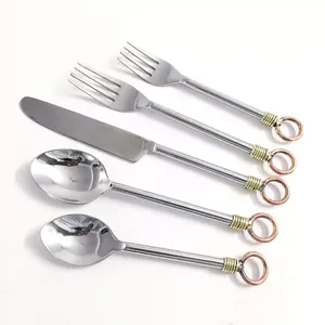 New Arrival Customized Design Hotel Wedding Table Top Food Serving Stainless Steel Flatware Cutlery Set in High Quality - Product Image 1