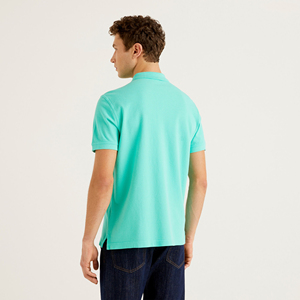Camiseta Casual de Punto para Hombre, de Manga Corta, Color Sólido, Transpirable, de Poliéster/Algodón - Product Image 4