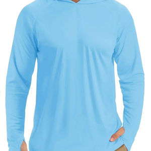 Camisa de pesca de manga larga con sublimación personalizada para hombre con capucha UPF50 resistente a los rayos UV secado rápido transpirable ropa de rendimiento al aire libre - Product Image 4