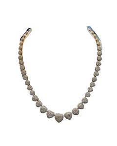 Chaînes de tennis en moissanite glacées en forme de cœur certifiées GRA Chaîne pour hommes en plaqué or jaune style halo Hip Hop S925 en vente en gros - Product Image 1