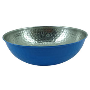 Set of 2 Medium Size Metal Serving Salad Bowl Nickel With <b>Purple</b> Color Iron Bowl for Tabletop <b>Decorations</b> - Product Image 3