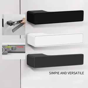 עיצוב חדש פנימי דלת כניסה שקטה נעילה נעילה מגנטית סגסוגת אבץ מנעול כבד חובה חדר שינה פנימי ידית דלת שחורה - Product Image 3