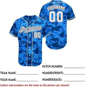 Maillots personnalisés Baseball Chemises de baseball personnalisées en gros Maillot de baseball vierge - Product Image 2