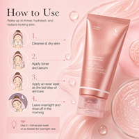 Masque de nuit au collagène coréen, masque facial peel-off pour la nuit, pour l'élasticité de la peau, 75 ml