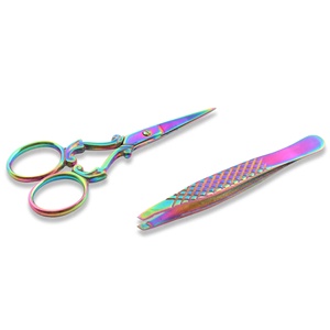 Precision Tip Eyebrow Tweezer Stainless Steel Beauty Scissors Facial Hair Trimming for Beauty Care <b>Makeup</b> <b>Tools</b> With Logo - Product Image 1