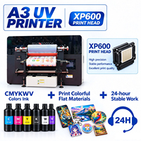 Printer UV DTF Desktop Kompak A3 Roll to Roll Flatbed Lebar Cetak 300mm untuk Bahan Datar TPU Pencetakan Kustom