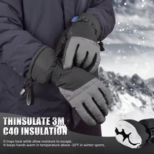 Alta calidad duradera Mejor tarifa Invierno Nieve Guantes de invierno Hombres cálidos A prueba de viento Impermeable para guantes de esquí Calidad superior Tarifa barata - Product Image 2