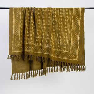 Fábrica al por mayor de algodón tejido a mano blanco sólido tiro sala de estar sofá algodón manta doble para sofá y sofá - Product Image 3