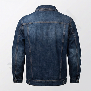 Veste en jean vintage pour homme 2024, denim délavé de haute qualité, veste en jean unie, nouvelle mode élégante, vêtements d'extérieur pour la saison hivernale, vente - Product Image 2