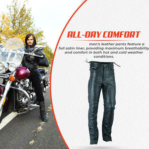 Pantalones de moto ajustados ligeros Pantalones de moto de cuero genuino Pantalones de moto hechos a medida - Product Image 5
