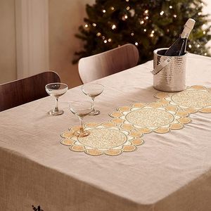Christmas Decorative and Leaves Design Beaded <b>Runner</b> Placemat <b>Dining</b> <b>Table</b> Fancy Mat Handmade Decorative <b>Runners</b> for Wedding - Product Image 3