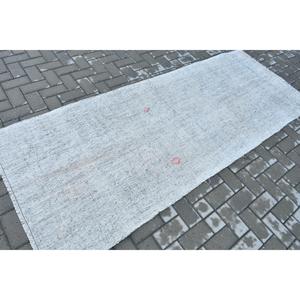3.3x8.5 ft <b>Runner</b> Turkish <b>Rug</b>, Gray Southwestern Vintage <b>Rug</b> - Product Image 2