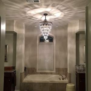 Crystal <b>Chandelier</b> Farmhouse Bronze Bathroom <b>Chandeliers</b> 4 Light Foyer Lighting Hanging Pendant Light Fixture <b>for</b> <b>Bedroom</b> - Product Image 5