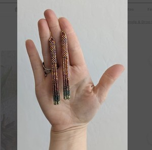 ต่างหูพู่ทำด้วยมือที่สวยงามคุณภาพระดับหรูในต่างหูพู่ลูกปัดสีเหลืองอำพัน - Product Image 1